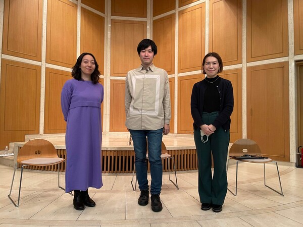 左から：米原晶子、額田大志、吉田絵美